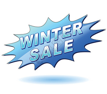 冬季销售横幅蓝色的高清图片