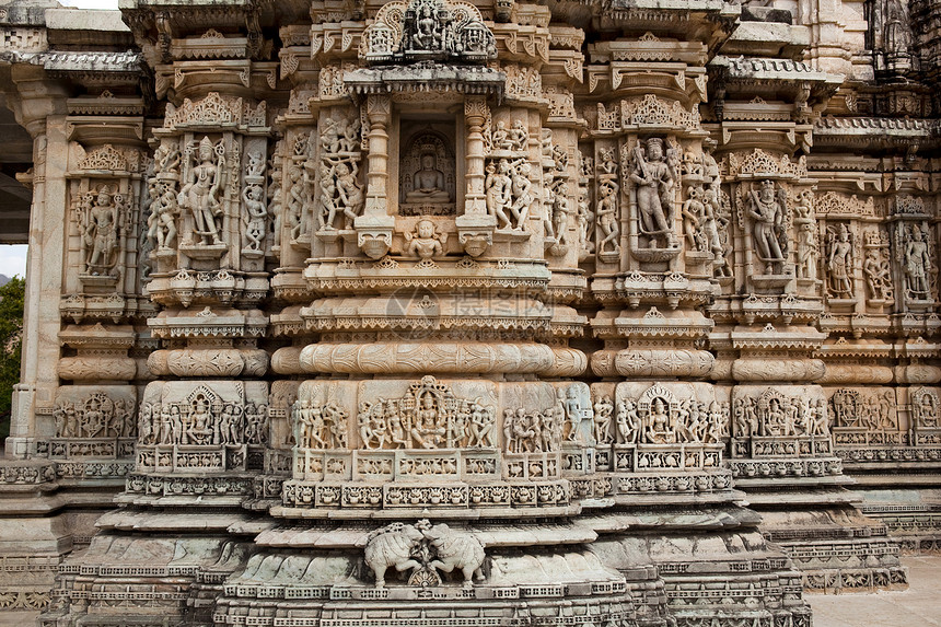 阿德尼那寺庙的里纳普尔印地安宗教壁画目的地装饰品外观旅行建筑学地方地标雕塑图片