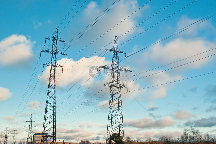 电力天空电缆工业金属活力高压电压力量图片