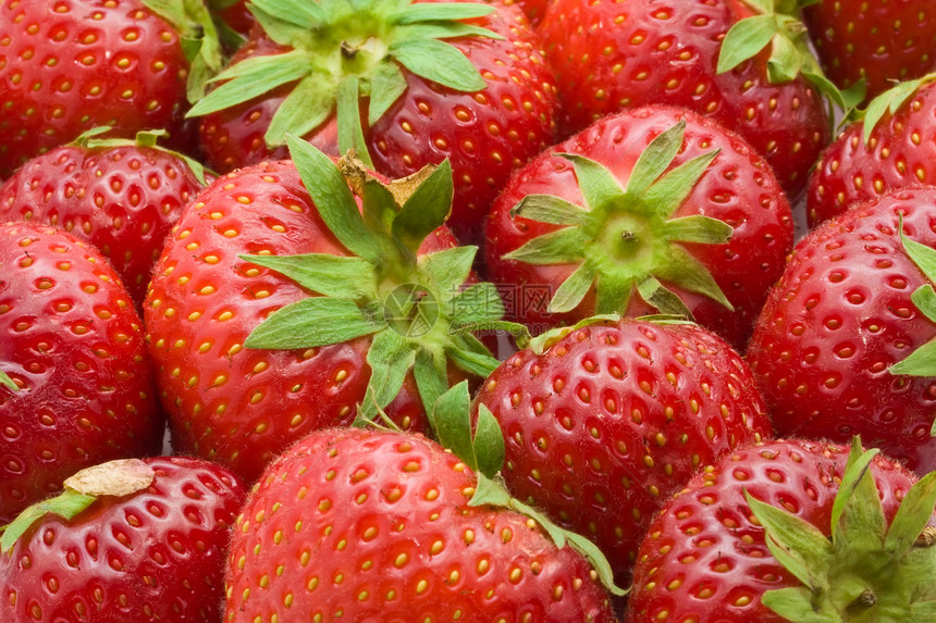 草莓饮食绿色水果食物小吃茶点浆果甜点图片