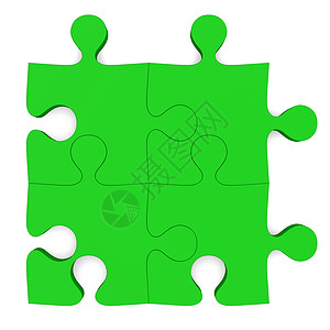 拼字谜题绿色解决方案拼图白色玩具战略插图背景图片