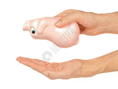 硬币银行小猪玩具储蓄男人钱盒粉色背景图片