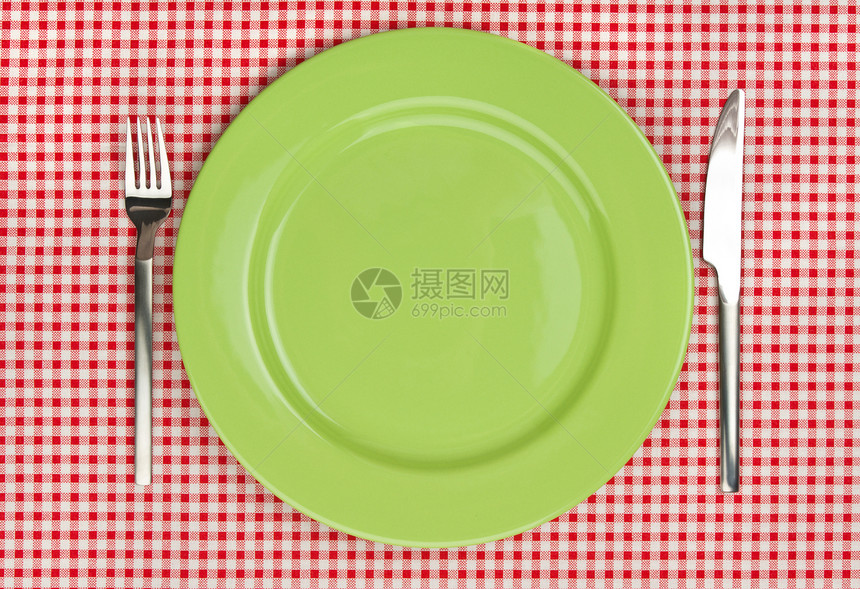 晚餐晚宴餐具银器桌布厨房红色环境用具桌子盘子图片