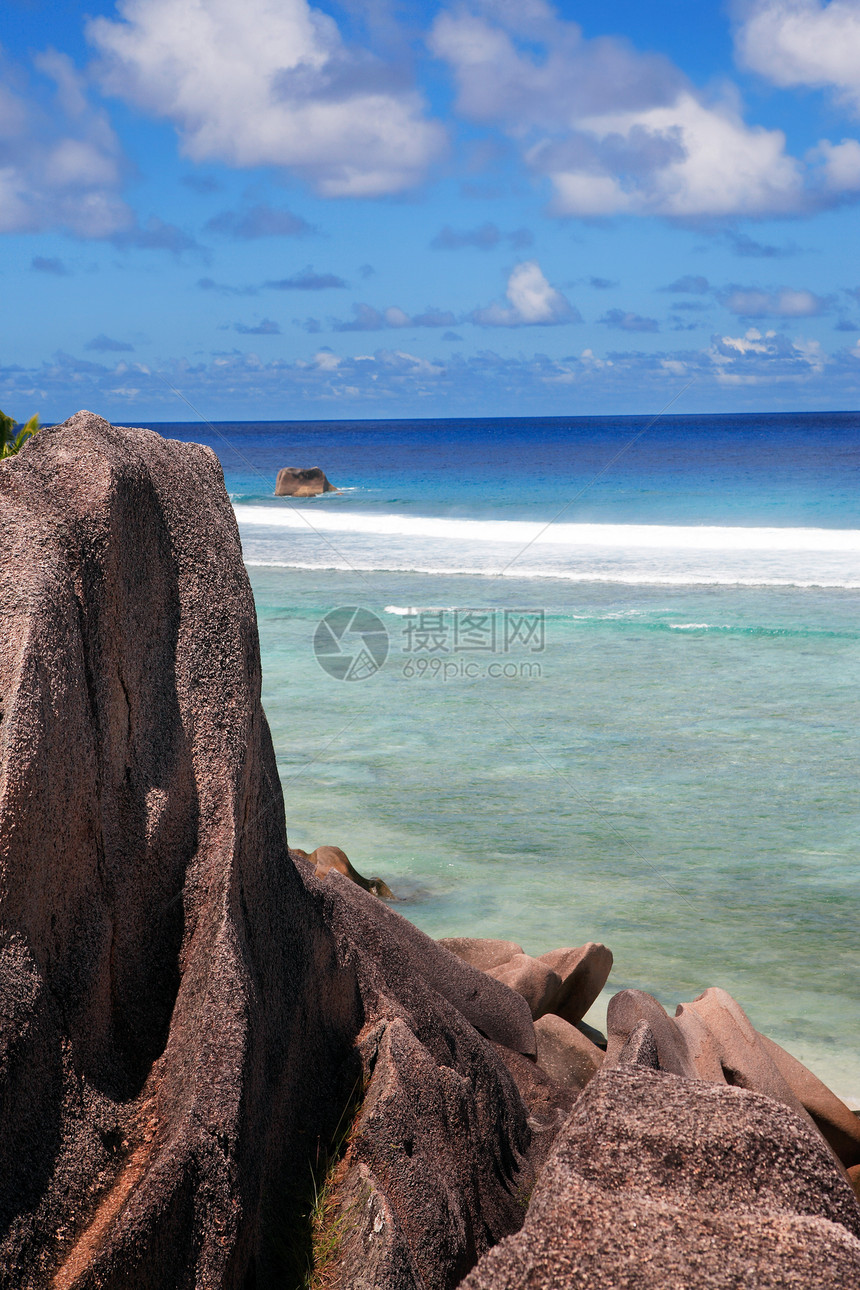 anse 源 dargent外观巨石目的地岩石风景海洋旅行地标地方花岗岩图片