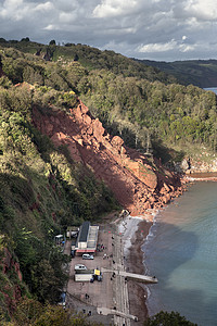 海岸侵蚀损害财产悬崖保险海防海平面塌方房子海滩全球背景图片