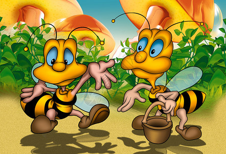 两蜜蜂背景图片