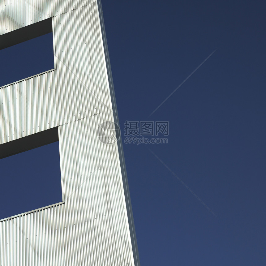 现代银大厦材料金属天空玻璃蓝色商业灰色公寓建筑大厦图片