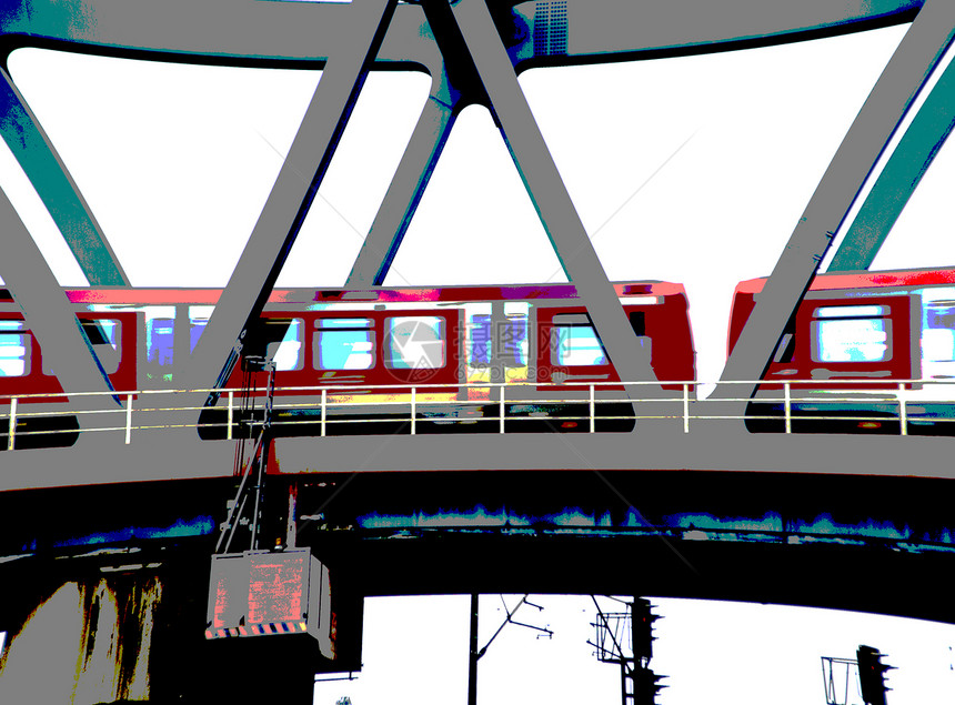 地铁内港汉堡铁路轨道钢桥海港工业同盟铁轨钢材图片