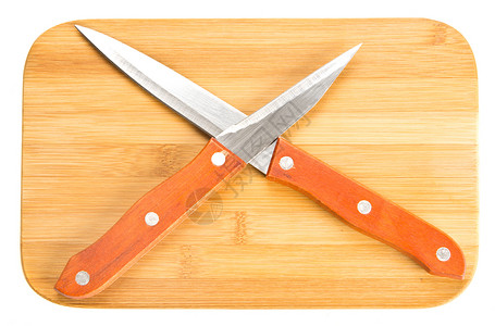切开板上的刀叉厨房刀背景图片