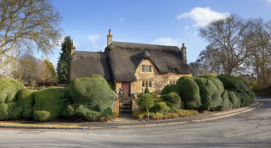 奇普卡姆登科茨狼小屋石头村庄茅草英语房子联盟背景