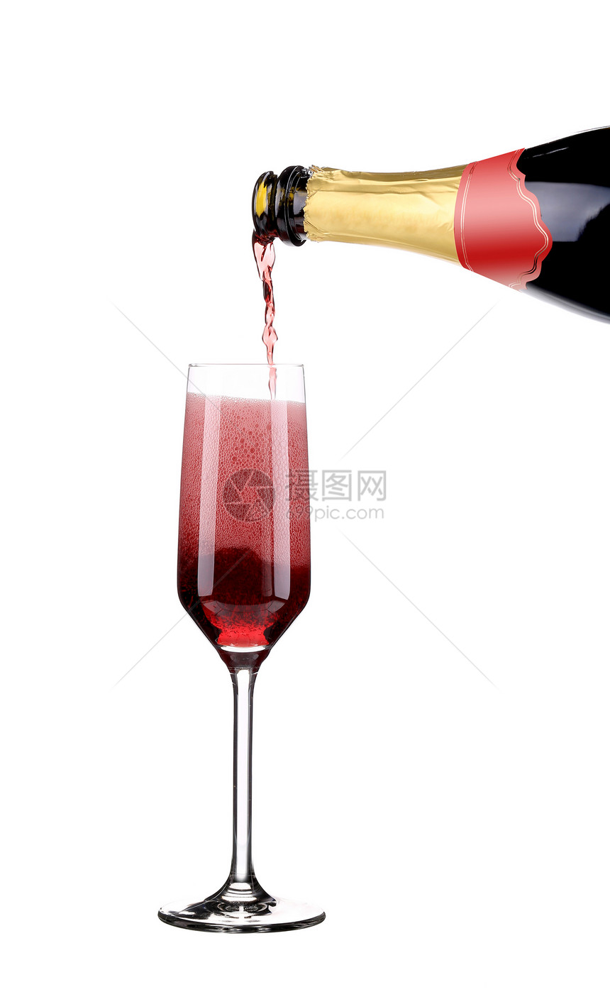 红香槟倒在玻璃杯里水晶运动果汁派对器皿漩涡飞溅酒厂喷出气泡图片