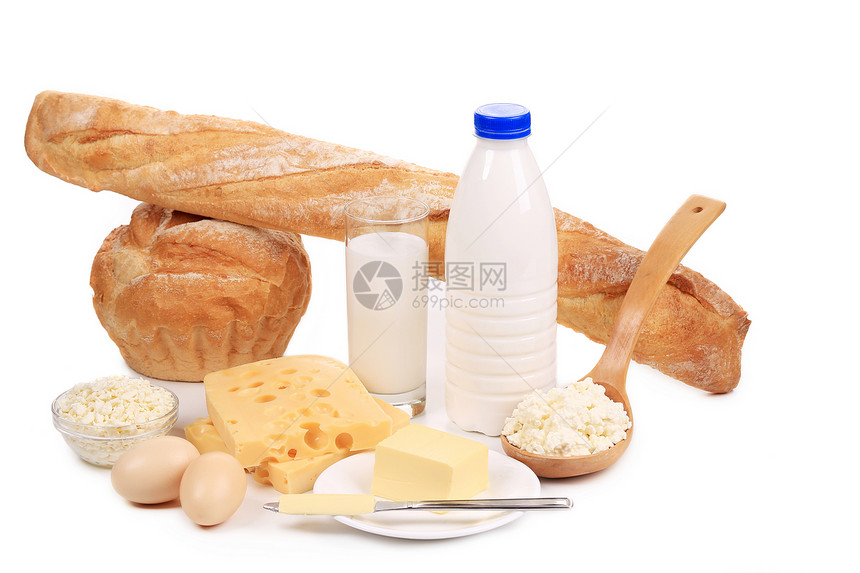 健康早餐产品奶油农场小屋牛奶午餐黄油食品食物面包饮食图片