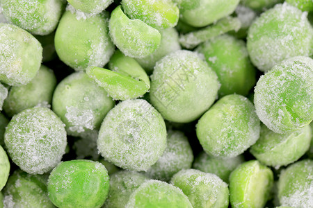 湿清霜冷冻的青豆附近市场白色绿色蔬菜小吃营养养分美食食物烹饪背景