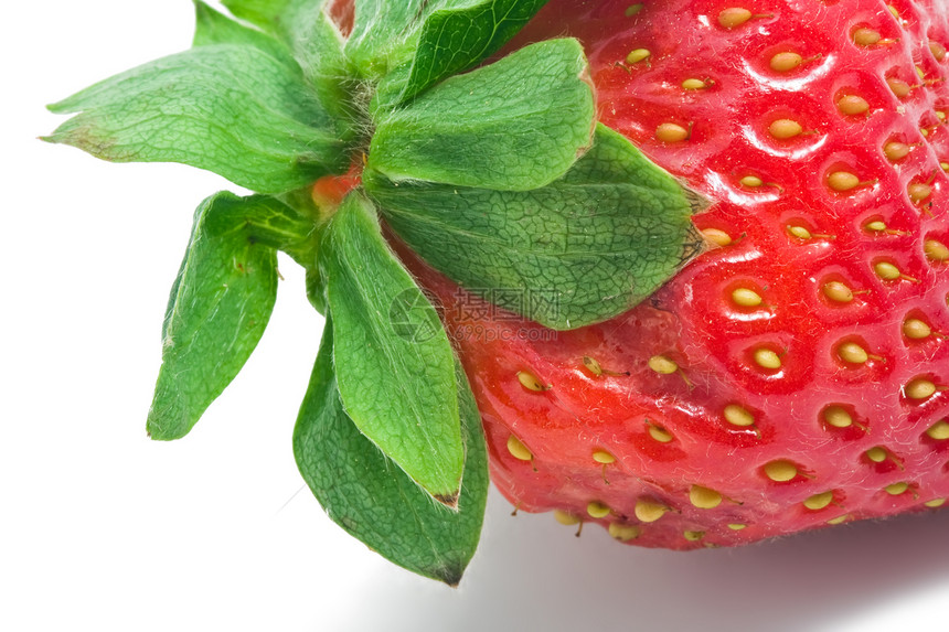 草莓绿色浆果白色甜点食物水果宏观饮食小吃图片