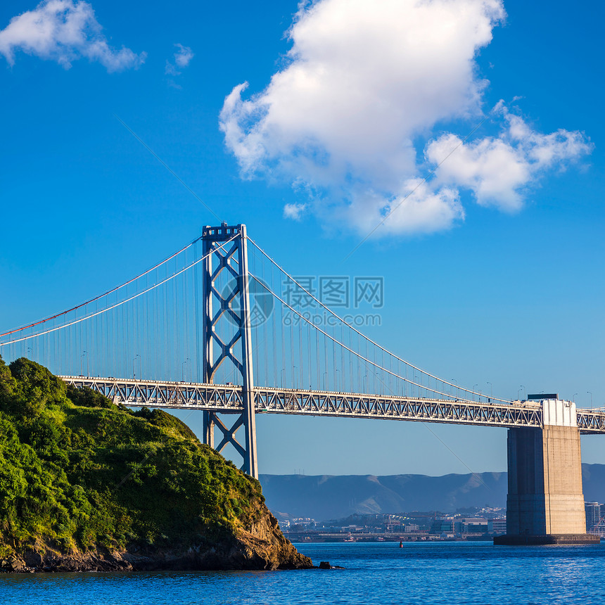 旧金山湾桥 加利福尼亚州建筑物天空市中心城市蓝色天际摩天大楼海洋旅行宝藏图片