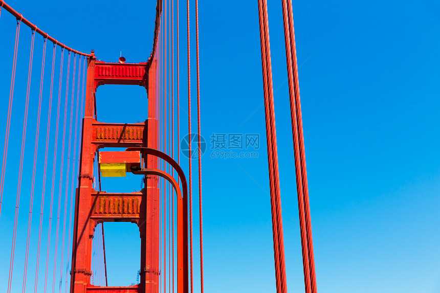 金门大桥在旧金山的详情 加利福尼亚州地标旅游工程海洋橙子建筑学吸引力电缆运输旅行图片