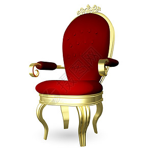 宝座王位金子富豪力量皇家红色天鹅绒家具椅子王座背景图片