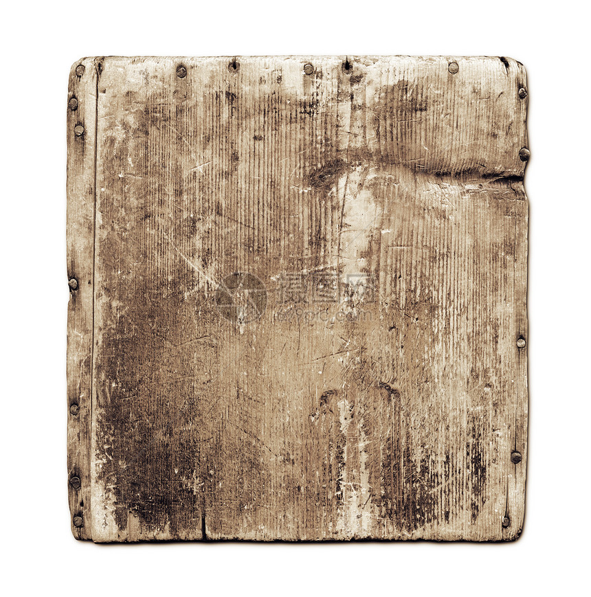 白板上孤立的老土木板牌匾路牌邮政招牌广告牌木材框架乡村路标木工图片