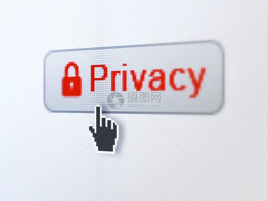 安全概念 在数字按钮背景上的隐私和闭合按键图片