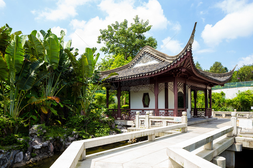 中华风格花园寺庙建筑学植物地标蓝色外观历史天空旅行历史性图片