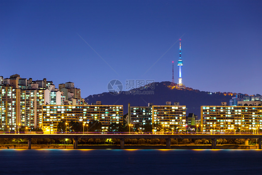 首尔天际景观镜子场景团伙建筑学反射城市风景住宅建筑图片