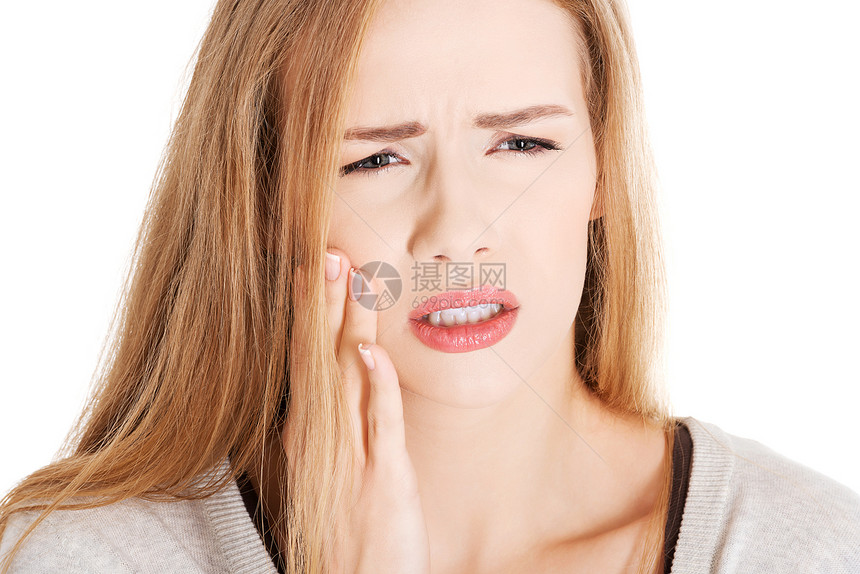 美丽的有牙痛的随意女人疾病成人伤害病人学生手势女士牙科女性卫生图片