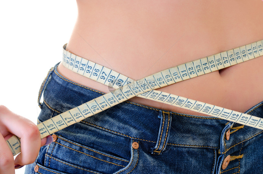 测量腰体操腹部营养数字身体组织橘皮重量磁带牛仔裤图片