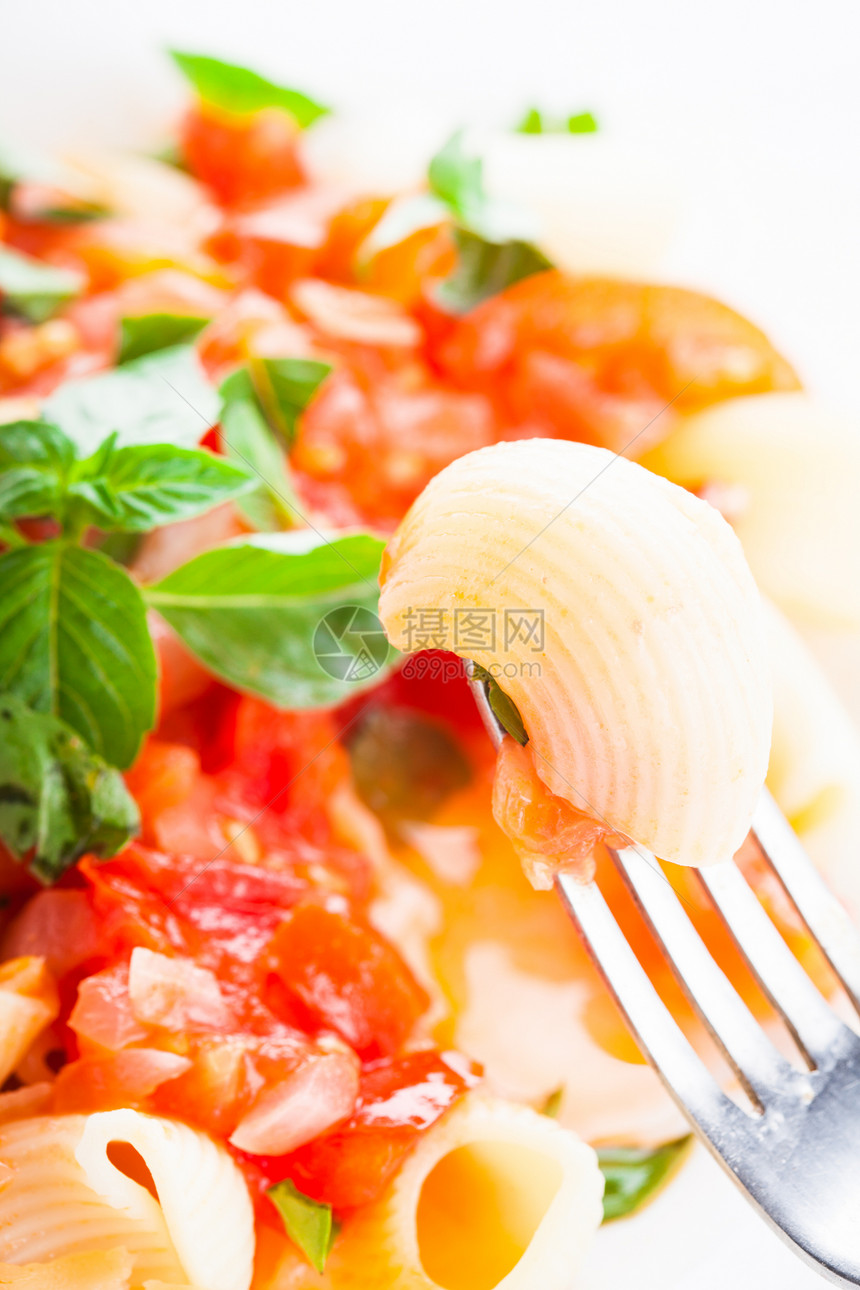 番茄面食食物红色美食传统蔬菜盘子洋葱白色烹饪图片