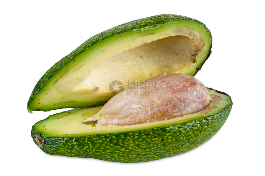 白色背景的新鲜鳄梨种子异国食物情调饮食水果蔬菜农业沙拉绿色图片