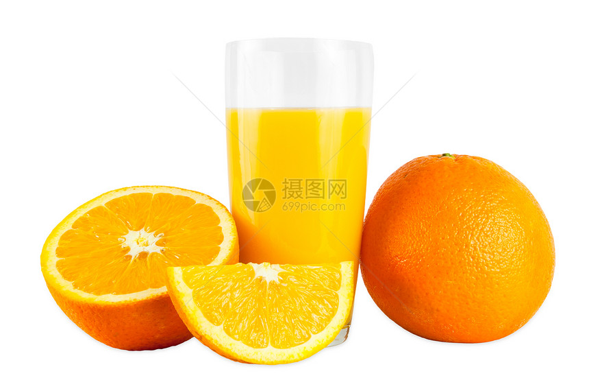 橙汁和橙子饮食热带圆形水果液体饮料白色橙子果汁食物图片