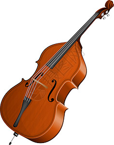 贝司反动画片鲈鱼中提琴插图乐器细绳小提琴艺术音乐低音插画