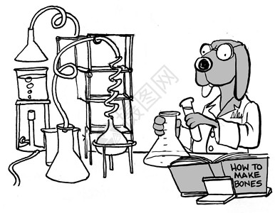 化学漫画素材如何制造骨头背景