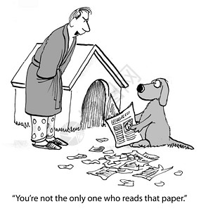 狗和报纸兽医夹子漫画阅读优惠券背景图片
