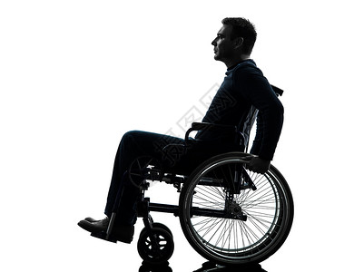 右侧看到身着轮椅轮椅的重度残疾人背景图片