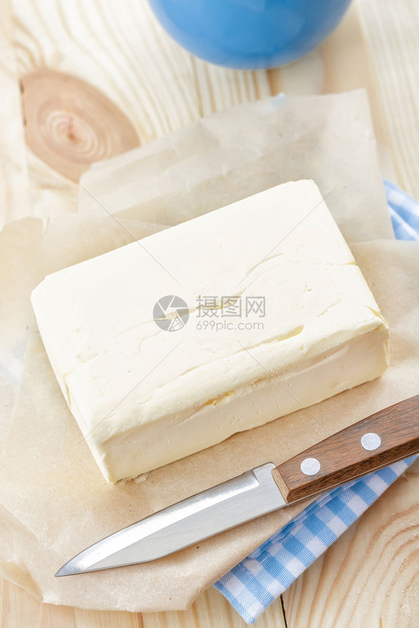 黄油食品牛奶桌子乳脂传播蓝色食物早餐乡村立方体图片