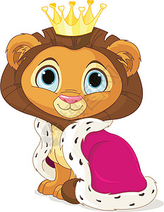 狮子王荒野国王免版税卡通片绘画微笑哺乳动物猫科幼兽小猫背景图片