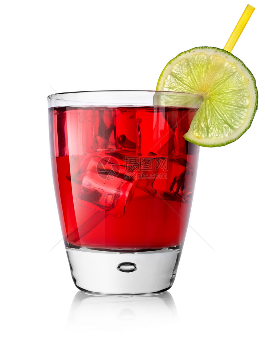 红酒鸡尾酒饮料红色液体杯子琥珀色白色玻璃热带冰块苏打图片