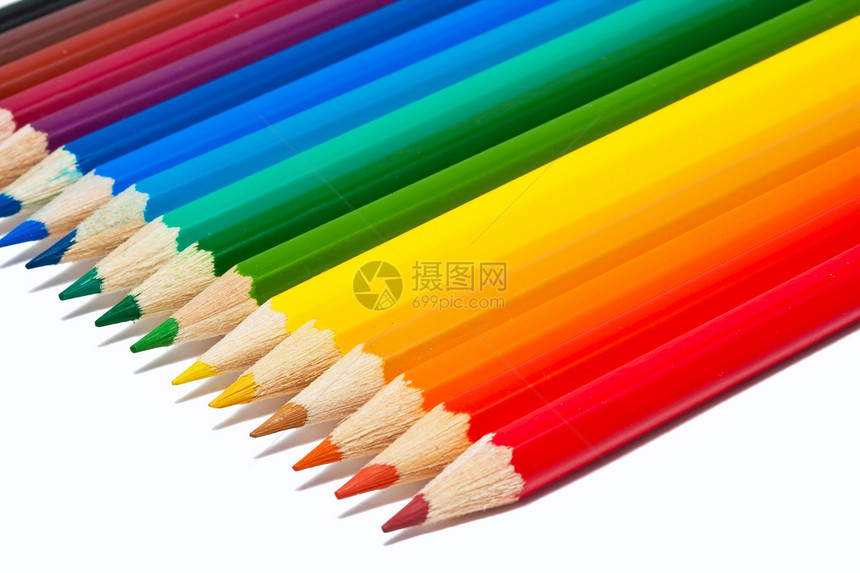 彩色铅笔蜡笔粉色白色彩虹团体乐器绿色教育棕色紫色图片