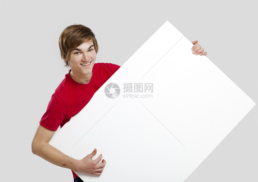 持有纸板的人广告牌卡片横幅白色男性展示舞蹈推介会成人吉他图片