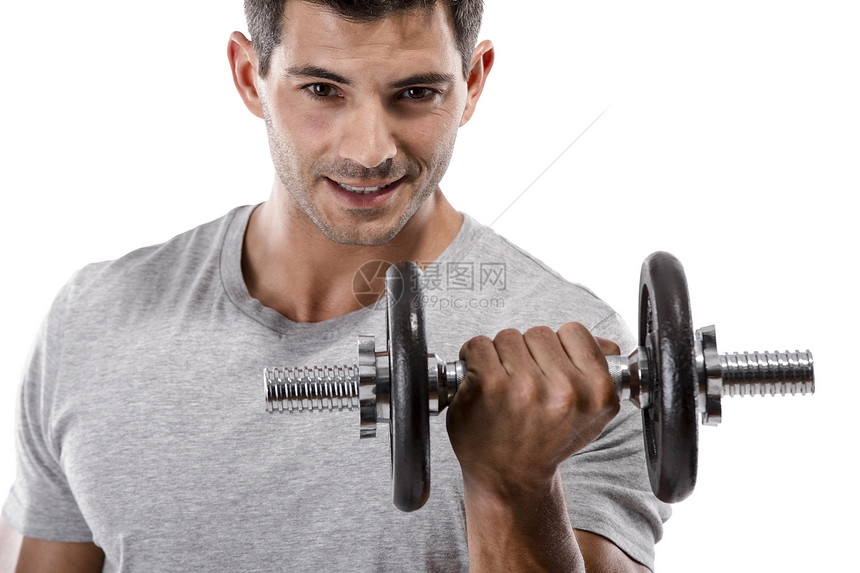 运动人举重白色拉丁力量成人健身房重量男性微笑肌肉运动员图片