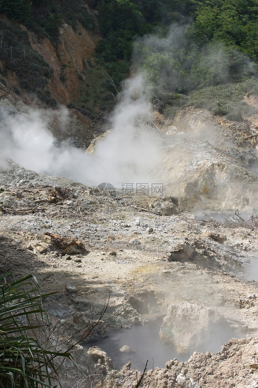 圣卢西亚苏弗里耶尔省硫泉假期特征地质风景全景火山旅游景点旅行图片