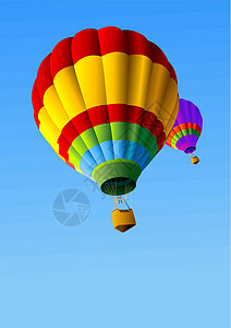 气球名片素材热气球背景名片插图游客气球蓝色免版税漂浮艺术绘画天空插画