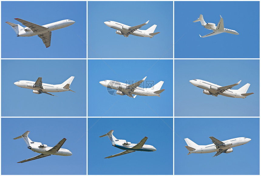 飞机蓝色航班喷射衬垫运输客机空气乘客白色航空图片