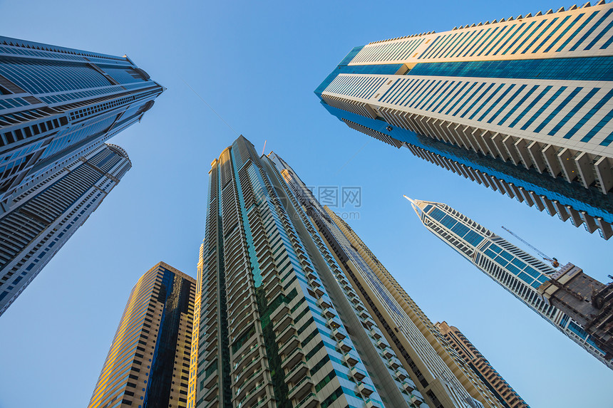 迪拜 Marina UAE城市全景景观市中心旅游建筑港口游艇码头摩天大楼图片