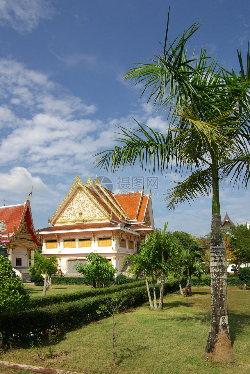 泰国寺庙和尚 泰国天空入口金子宗教地标公园叶子宝塔旅行旅游图片