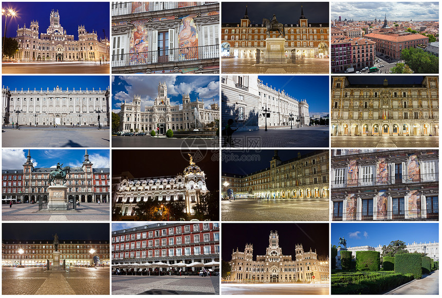 马德里办公室收藏市长地标正方形广场建筑学雕像观光国王图片