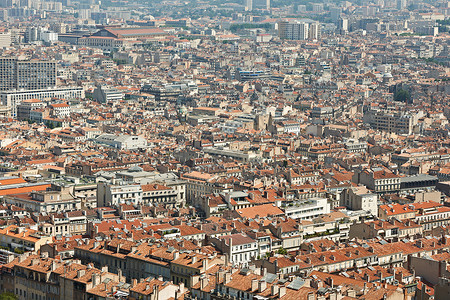 来自法国马赛市的视图结算城市景观房屋背景图片
