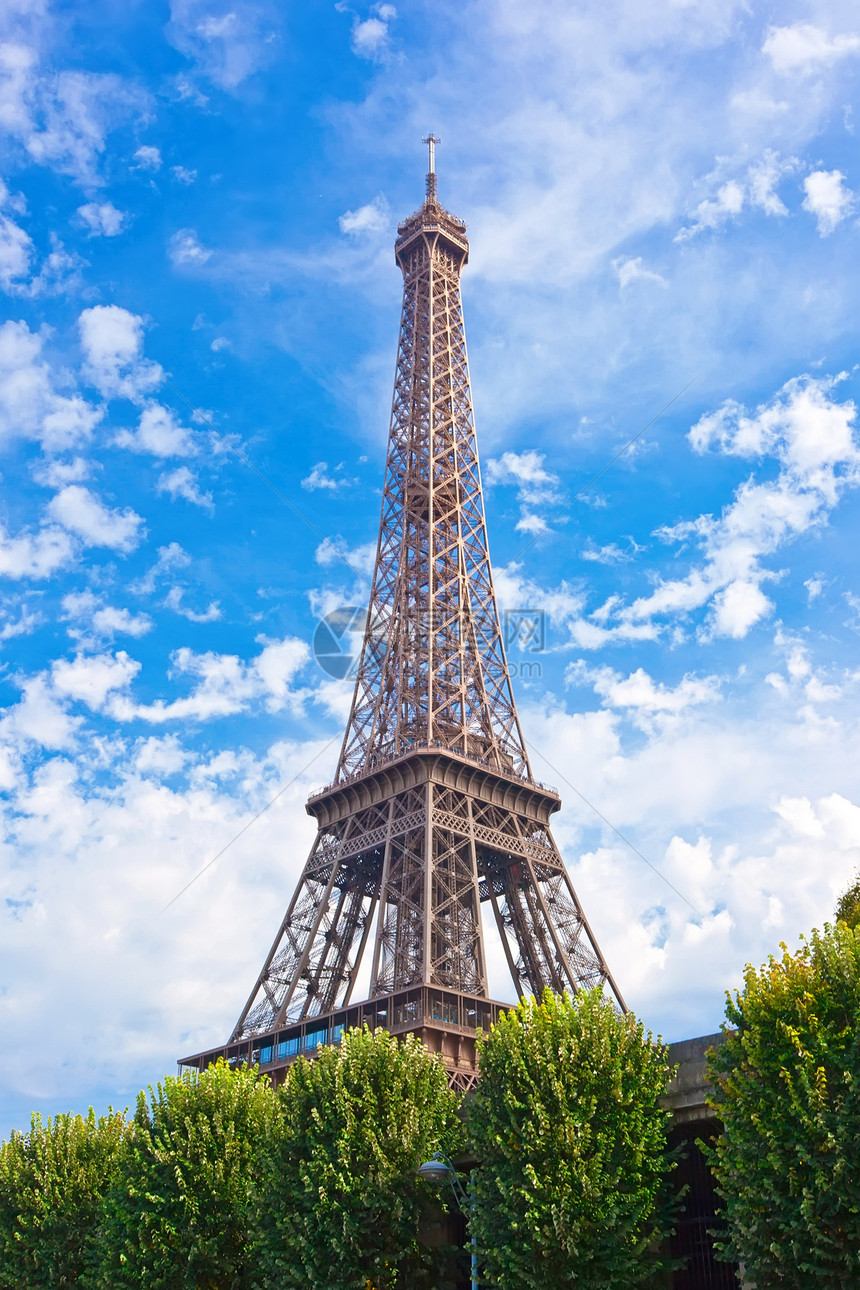 巴黎埃菲尔铁塔纪念碑历史文化旅行天空蓝色旅游建造金属建筑学图片