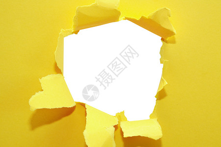 纸面空洞商业想法白纸纹理镜框元素概念设计黄色空白背景图片