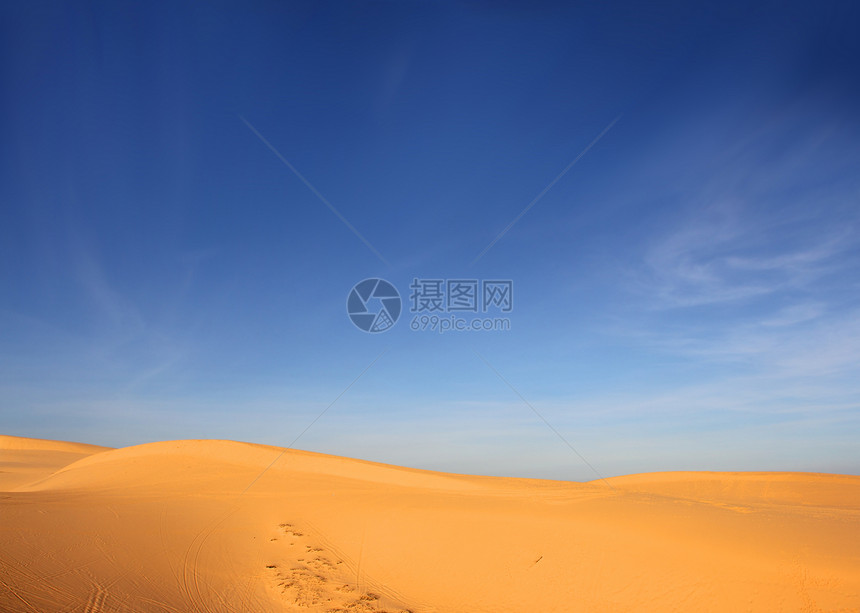 沙漠沙漠荒野沙漠沙丘场景橙子极端地区天空风光全景图片